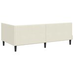 vidaXL Cadre de lit d'angle avec matelas Crème 90 x 190 cm Velours