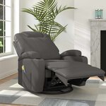 vidaXL Fauteuil à bascule de massage Anthracite Similicuir