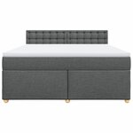 vidaXL Sommier à lattes de lit avec matelas Gris foncé 180x200cm Tissu