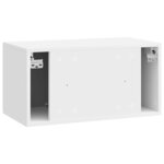 vidaXL Meuble TV mural 59 5 x 31 x 30 cm Blanc brillant