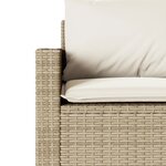vidaXL Canapé de jardin avec coussins 3 places beige résine tressée