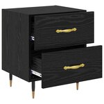 vidaXL Cabinet de chevet avec tiroir Chêne noir 40 x 35 x 47.5 cm
