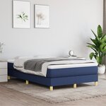 vidaXL Sommier à lattes de lit avec matelas bleu 120x190 cm tissu
