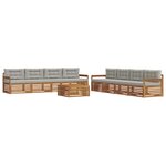 vidaXL Ensemble de canapés d'extérieur 9 Pièces Gris Naturel et Clair