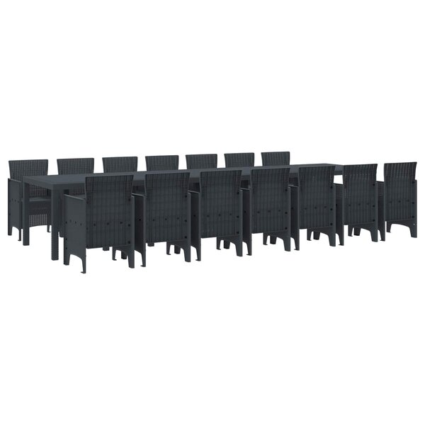 vidaXL Ensemble de salle à manger de jardin avec coussins 15 pc PP