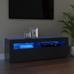 vidaXL Meuble TV avec lumières LED gris 120x35x40 cm