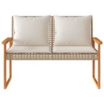 vidaXL Salon de jardin avec coussins 4Pièces mélange beige résine tressée