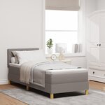 vidaXL Lit à ressorts avec matelas et LED taupe 80x200 cm en tissu