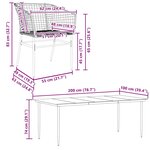 vidaXL Ensemble à manger de jardin 7Pièces noir poly rotin verre