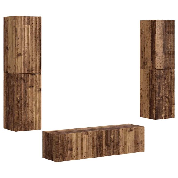 vidaXL Ensemble meuble TV 6 Pièces Bois Ancien Bois d'ingénierie