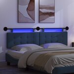 vidaXL Tête de lit suspendue Avec lumière LED Bleu Tissu