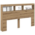 vidaXL Armoire tête de lit avec LED chêne artisanal 160x17x102 cm
