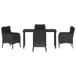 vidaXL Ensemble de salle à manger pour jardin 5 Pièces Noir Poly rotin