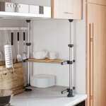 vidaXL Étagère de cuisine 50x25x(50-70) cm aluminium