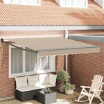 vidaXL Auvent Beige 3 x 2 5 m Polyester et métal