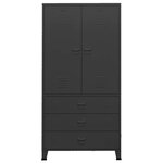 vidaXL Garde-robe industrielle Noir 90x50x180 cm Métal