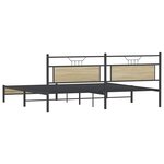 vidaXL Cadre de lit en métal sans matelas chêne sonoma 193x201 cm