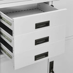Armoire de bureau design moderne rangement 90 x 40 x 180 cm avec 3 étagères réglables en acier gris clair 02_0046912