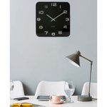 Horloge carrée vintage en verre 35 cm noir