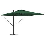 vidaXL Parasol cantilever Roma avec LEDs - Vert  286 x 285 x 270 cm Aluminium