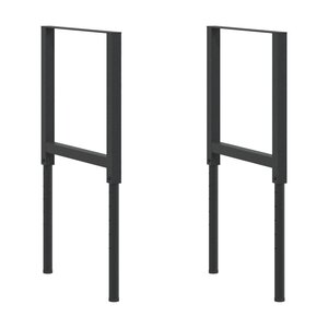 vidaXL Cadres d'établi réglables 2 Pièces Métal 55x(69-95 5) cm Noir