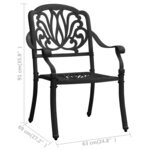 vidaXL Chaises de jardin 2 Pièces Aluminium coulé Noir