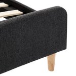 vidaXL Cadre de lit Gris foncé Jute 180 x 200 cm