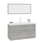 vidaXL Ensemble de meubles de salle de bain 3 Pièces Gris béton