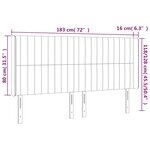 vidaXL Tête de lit à LED Crème 183x16x118/128 cm Tissu