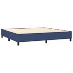 vidaXL Lit à sommier tapissier avec matelas Bleu 200x200 cm Tissu