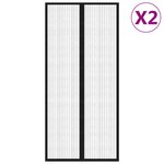 vidaXL Rideaux de porte anti-insectes 2 Pièces avec aimants noir 210x90cm