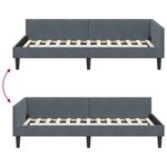 vidaXL Cadre de lit d'angle avec tête de lit Gris foncé 80 x 200 cm