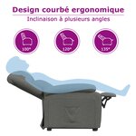 vidaXL Fauteuil de massage Gris foncé Tissu