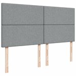 vidaXL Sommier à lattes de lit avec matelas Gris clair 200x200cm Tissu