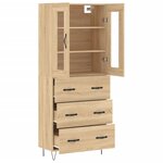 vidaXL Buffet haut Chêne sonoma 69 5x34x180 cm Bois d'ingénierie