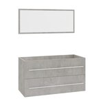 vidaXL Ensemble de meubles de salle de bain 3 Pièces Gris béton