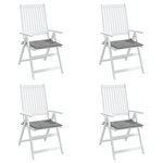 vidaXL Coussins de chaise jardin lot de 4 gris 50x50x4 cm tissu oxford