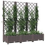 vidaXL Jardinière avec treillis Marron 120 x 40 x 121 5 cm PP