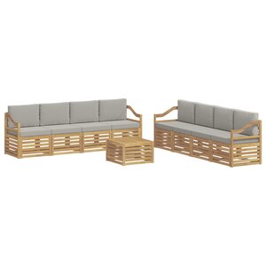 vidaXL Ensemble de canapés d'extérieur 9 pc Blanc et gris clair