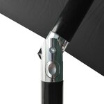 Vidaxl parasol avec led et mât en acier anthracite 2x3 m