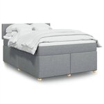 vidaXL Sommier à lattes de lit avec matelas Gris clair 160x200cm Tissu