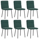vidaXL Chaises à manger lot de 6 vert foncé velours