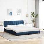 vidaXL Lit avec matelas Hanko bleu 180x200 cm tissu
