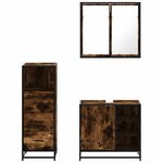 vidaXL Ensemble de meubles de salle de bain 3 Pièces Chêne fumé