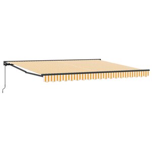 vidaXL Auvent Rétractable Jaune et blanc 400x300 cm tissu