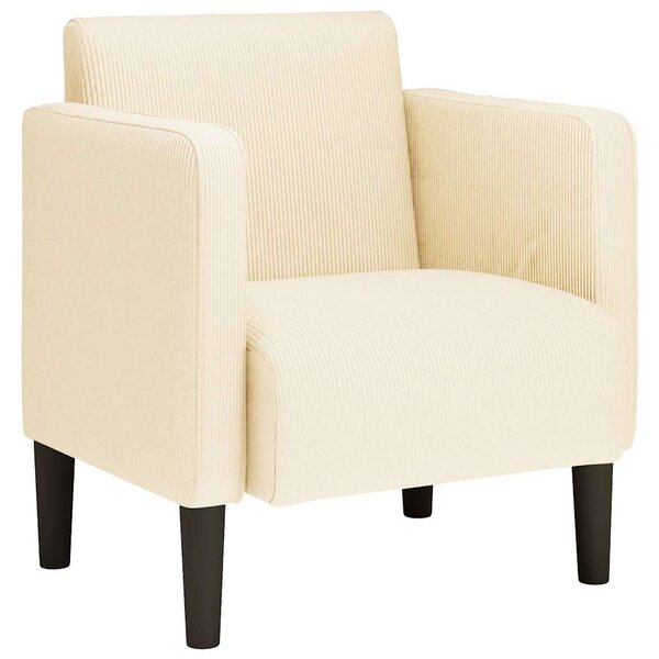 vidaXL Canapé-chaise accoudoirs crème 54 cm tissu velours côtelé