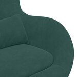 vidaXL Chaise Œuf avec Pouf Vert foncé 63 x 73 x 90 cm Velours