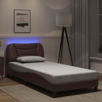 vidaXL Cadre de lit avec lumières LED marron 80x200 cm similicuir