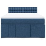 vidaXL Sommier à lattes de lit avec matelas Bleu 140x200 cm Tissu