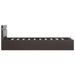 vidaXL Cadre de lit à rangement avec LED Gris Similicuir 90x200 cm